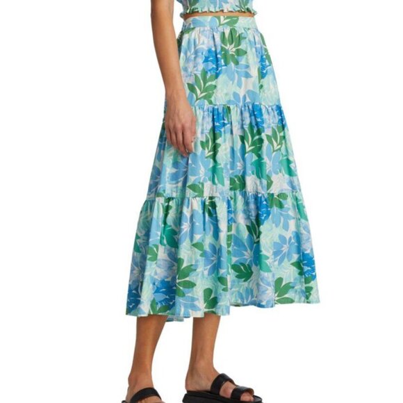 Xirena Angeline Tiered Maxi Skirt in Blue Sails - Size Large - Picture 2 of 5